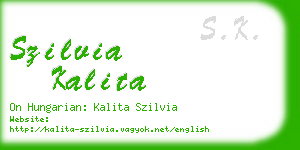 szilvia kalita business card